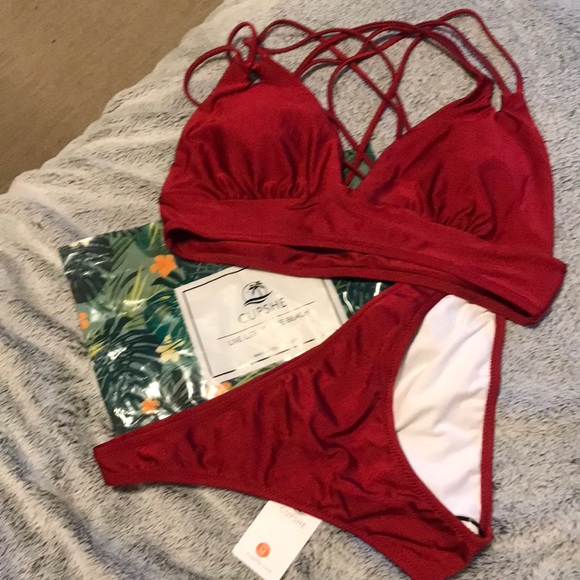 CUPSHE get strappy red bikini size medium NWT - Picture 8 of 9